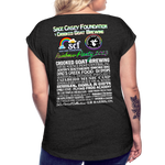 2023 Rainbow Party BE KIND Womens Roll Cuff Tee - heather black
