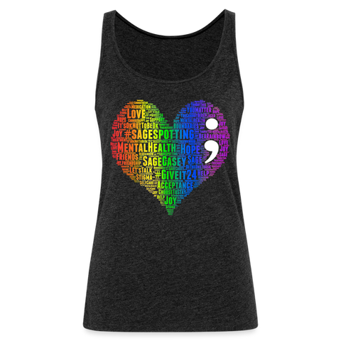 2023 Rainbow Party HEART Tank Womens - charcoal grey