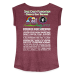 2023 Rainbow Party HEART Roll Cuff Tee Womens - heather burgundy