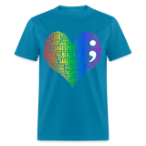 2023 Rainbow Party HEART Tee Unisex/Mens - turquoise