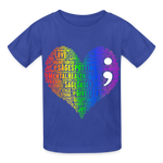 2023 Rainbow Party HEART Youth Tee - royal blue