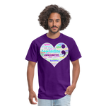 *SWEARY* 2023 Rainbow Party HEART Tee Unisex/Mens - purple