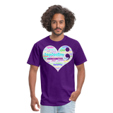 *SWEARY* 2023 Rainbow Party HEART Tee Unisex/Mens - purple