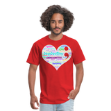 *SWEARY* 2023 Rainbow Party HEART Tee Unisex/Mens - red