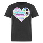 *SWEARY* 2023 Rainbow Party HEART Tee Unisex/Mens - heather black