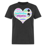 *SWEARY* 2023 Rainbow Party HEART Tee Unisex/Mens - heather black