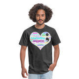 *SWEARY* 2023 Rainbow Party HEART Tee Unisex/Mens - heather black