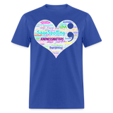 *SWEARY* 2023 Rainbow Party HEART Tee Unisex/Mens - royal blue