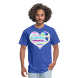 *SWEARY* 2023 Rainbow Party HEART Tee Unisex/Mens - royal blue