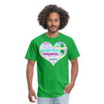 *SWEARY* 2023 Rainbow Party HEART Tee Unisex/Mens - bright green