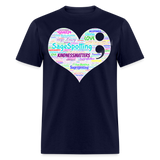 *SWEARY* 2023 Rainbow Party HEART Tee Unisex/Mens - navy