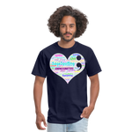 *SWEARY* 2023 Rainbow Party HEART Tee Unisex/Mens - navy