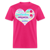 *SWEARY* 2023 Rainbow Party HEART Tee Unisex/Mens - fuchsia