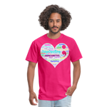 *SWEARY* 2023 Rainbow Party HEART Tee Unisex/Mens - fuchsia