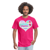 *SWEARY* 2023 Rainbow Party HEART Tee Unisex/Mens - fuchsia