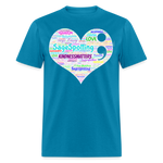 *SWEARY* 2023 Rainbow Party HEART Tee Unisex/Mens - turquoise