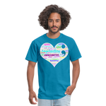 *SWEARY* 2023 Rainbow Party HEART Tee Unisex/Mens - turquoise