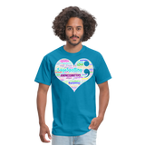 *SWEARY* 2023 Rainbow Party HEART Tee Unisex/Mens - turquoise