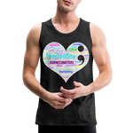 *SWEARY* 2023 Rainbow Party HEART Tank Unisex/Mens - charcoal grey