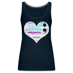 *SWEARY* 2023 Rainbow Party HEART Tank Womens - deep navy