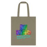 2023 Rainbow Party (HEART Logo/BeKind Logo) Cotton Tote - khaki