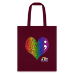 2023 Rainbow Party (HEART Logo/BeKind Logo) Cotton Tote - burgundy