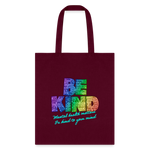 2023 Rainbow Party (HEART Logo/BeKind Logo) Cotton Tote - burgundy