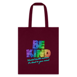 2023 Rainbow Party (HEART Logo/BeKind Logo) Cotton Tote - burgundy