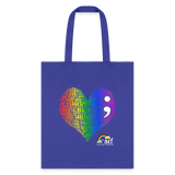 2023 Rainbow Party (HEART Logo/BeKind Logo) Cotton Tote - royal blue