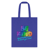 2023 Rainbow Party (HEART Logo/BeKind Logo) Cotton Tote - royal blue