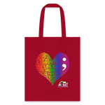 2023 Rainbow Party (HEART Logo/BeKind Logo) Cotton Tote - red