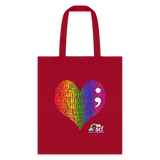 2023 Rainbow Party (HEART Logo/BeKind Logo) Cotton Tote - red