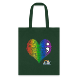 2023 Rainbow Party (HEART Logo/BeKind Logo) Cotton Tote - forest green