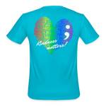 SCF Heart /Kindness Matters Athletic Performance T-Shirt - turquoise