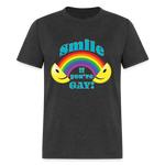 2024 *SMILE IF YOU'RE GAY* Rainbow Party Event Shirt - heather black