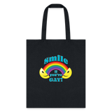 2024 Rainbow Party *SMILE IF YOU'RE GAY* TOTE BAG - black