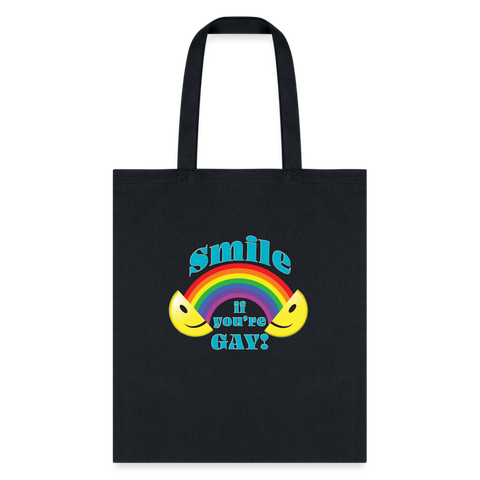 2024 Rainbow Party *SMILE IF YOU'RE GAY* TOTE BAG - black