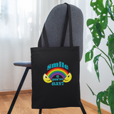 2024 Rainbow Party *SMILE IF YOU'RE GAY* TOTE BAG - black