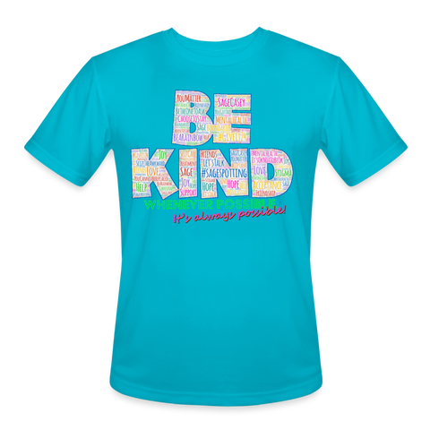 2024 BE KIND Men’s Moisture Wicking Performance T-Shirt - turquoise