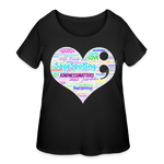 2024 *SWEARY HEART* Rainbow Party Women’s Curvy T-Shirt - black