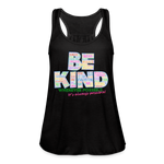 2024 *BE KIND* Rainbow Party Women's Flowy Tank Top by Bella - black