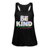 2024 *BE KIND* Rainbow Party Women's Flowy Tank Top by Bella - black