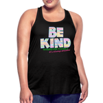 2024 *BE KIND* Rainbow Party Women's Flowy Tank Top by Bella - black