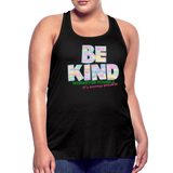 2024 *BE KIND* Rainbow Party Women's Flowy Tank Top by Bella - black