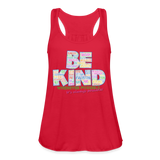 2024 *BE KIND* Rainbow Party Women's Flowy Tank Top by Bella - red