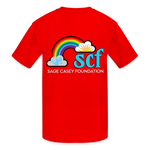 Kids' Athletic T-Shirt - Sage Portrait by Tin Crow Art/Classic SCF Logo - red