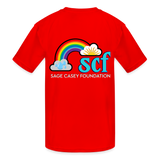 Kids' Athletic T-Shirt - Sage Portrait by Tin Crow Art/Classic SCF Logo - red