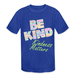 Kids' Athletic T-Shirt - Be Kind, WordCloud - royal blue