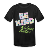 Kids' Athletic T-Shirt - Be Kind, WordCloud - black