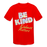 Kids' Athletic T-Shirt - Be Kind, WordCloud - red